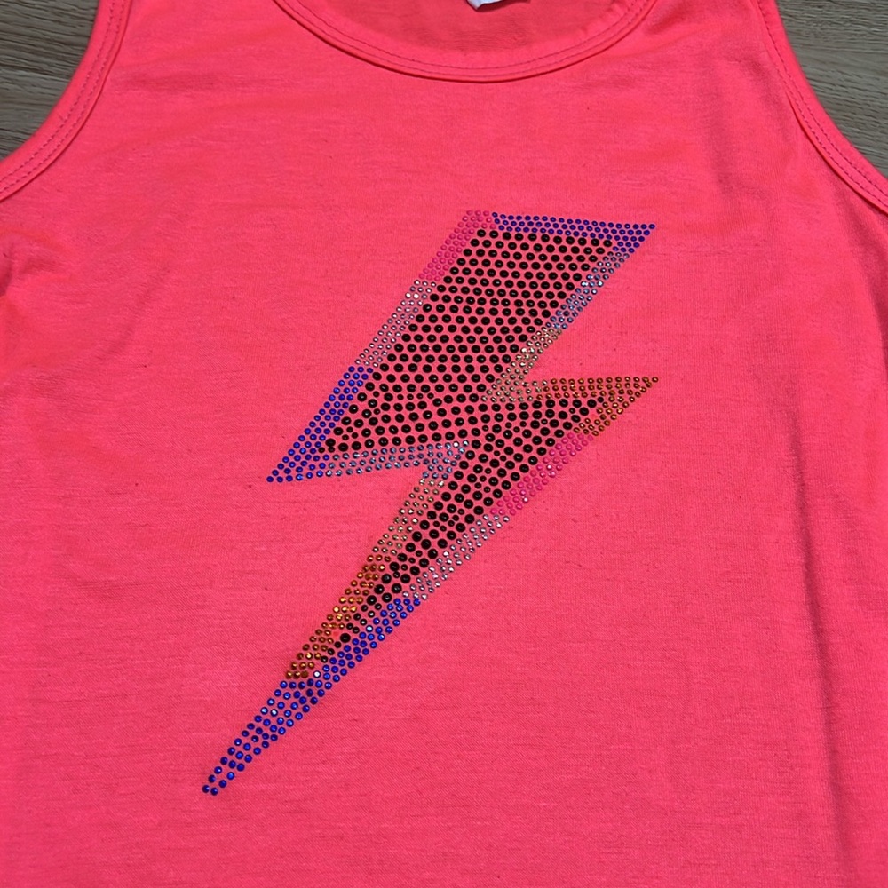 Pink Tank Top with Lightning Bolt by Chaser - Picture 2 of 3